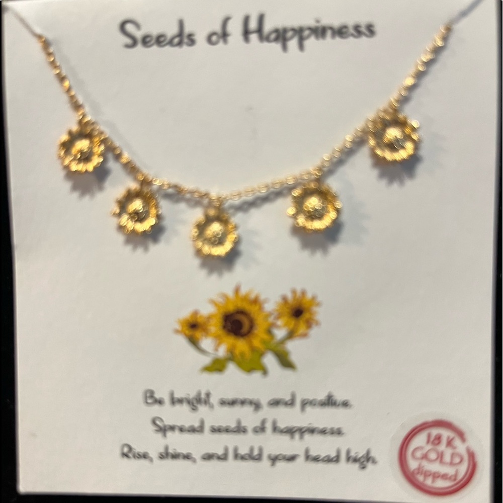 NEW - Seeds of Happiness - Gold Sunflower necklace
PRICE  DROP